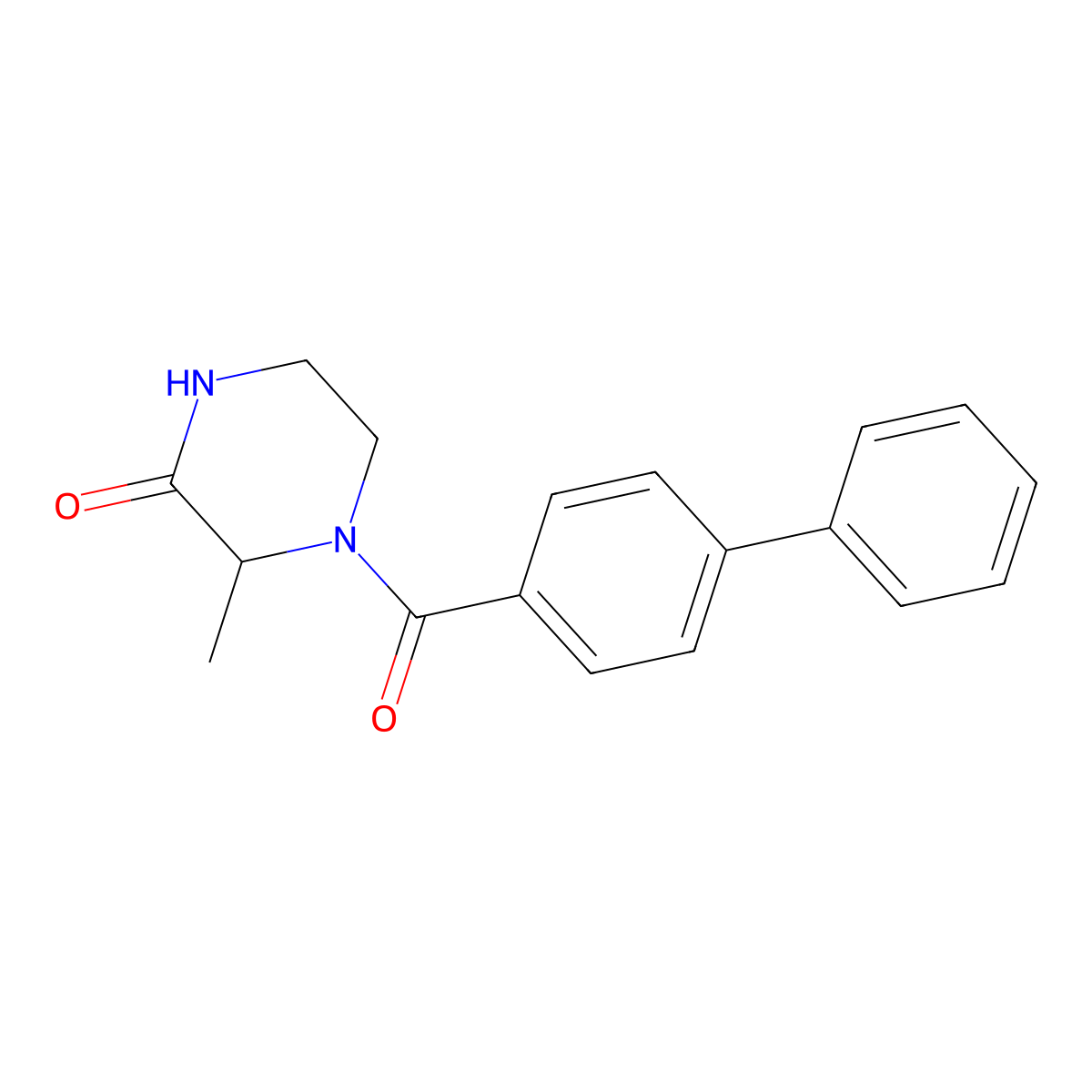 4-([1,1'-Biphenyl]-4-carbonyl)-3-methylpiperazin-2-one molecular structure, CAS 1101196-22-8