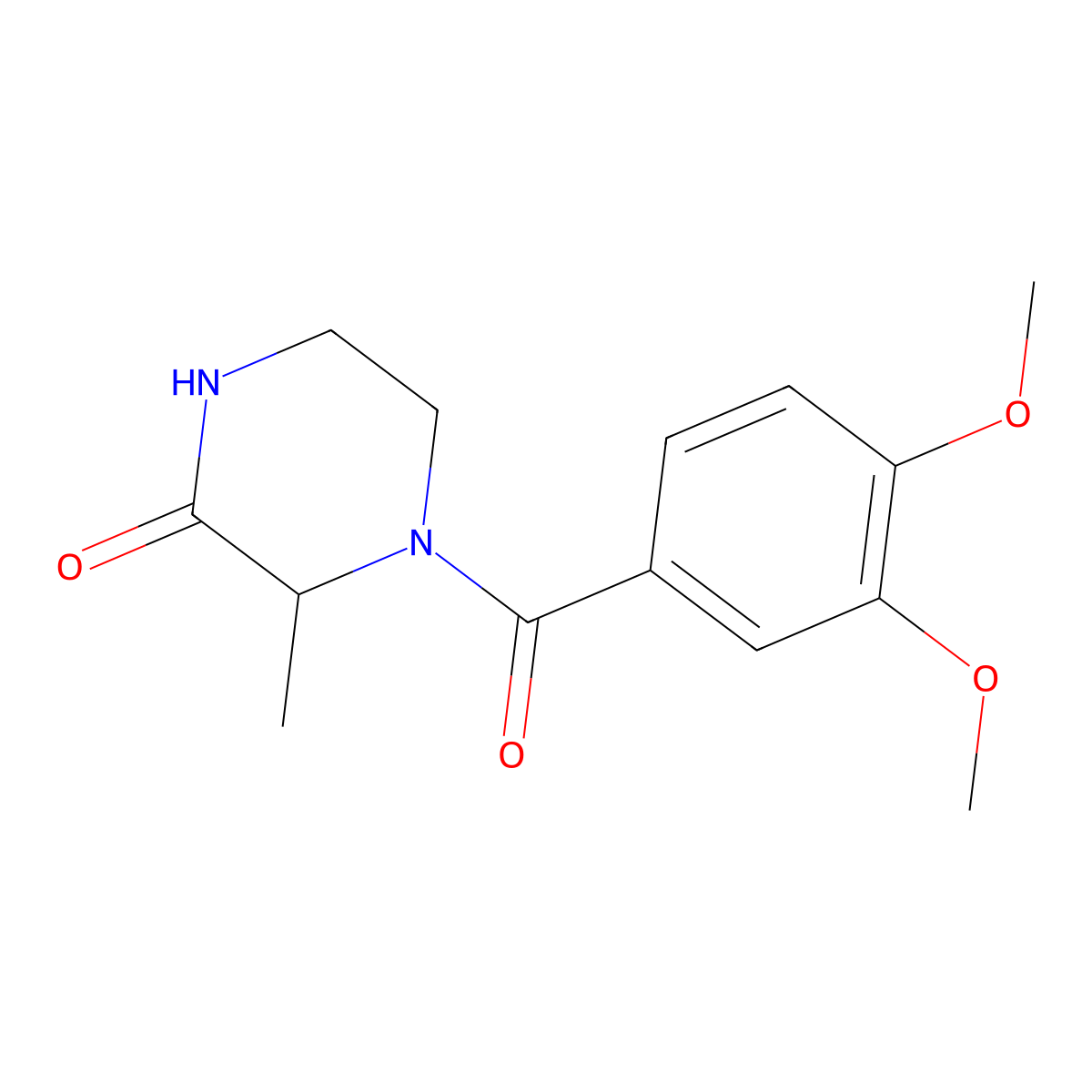 4-(3,4-Dimethoxybenzoyl)-3-methylpiperazin-2-one molecular structure, CAS 1101196-23-9