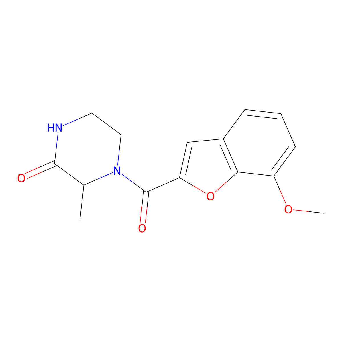 4-(7-Methoxybenzofuran-2-carbonyl)-3-methylpiperazin-2-one molecular structure, CAS 1101196-25-1