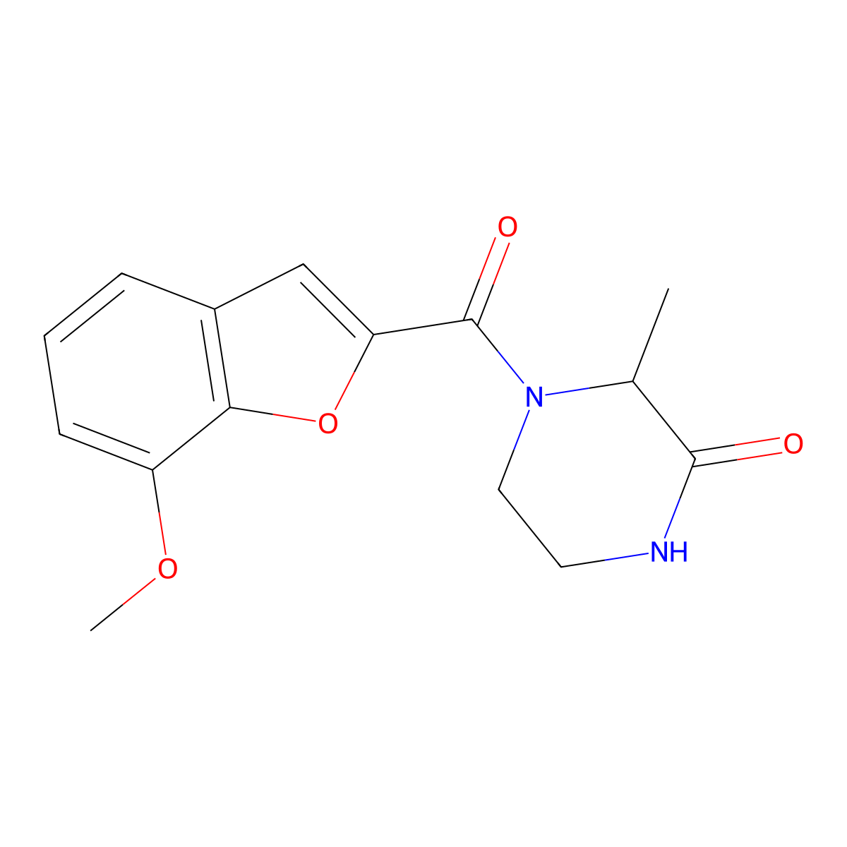 4-(7-Methoxybenzofuran-2-carbonyl)-3-methylpiperazin-2-one molecular structure, CAS 1101196-25-1