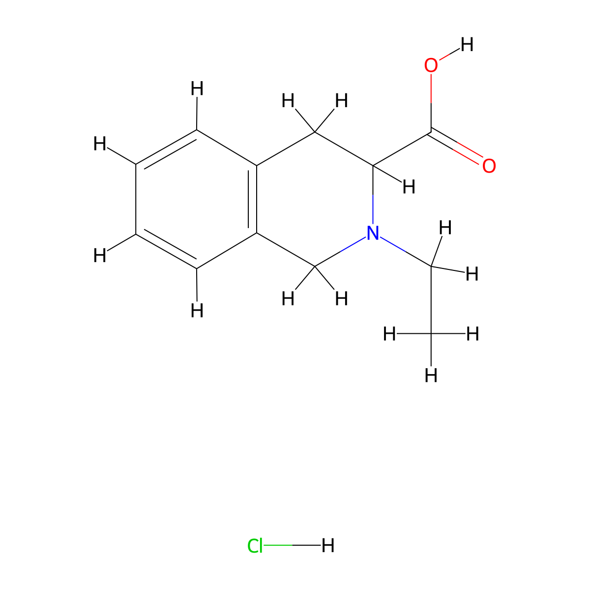 2-Ethyl-1,2,3,4-tetrahydro-isoquinoline-3-carboxylic acid hydrochloride molecular structure, CAS 1101199-16-9