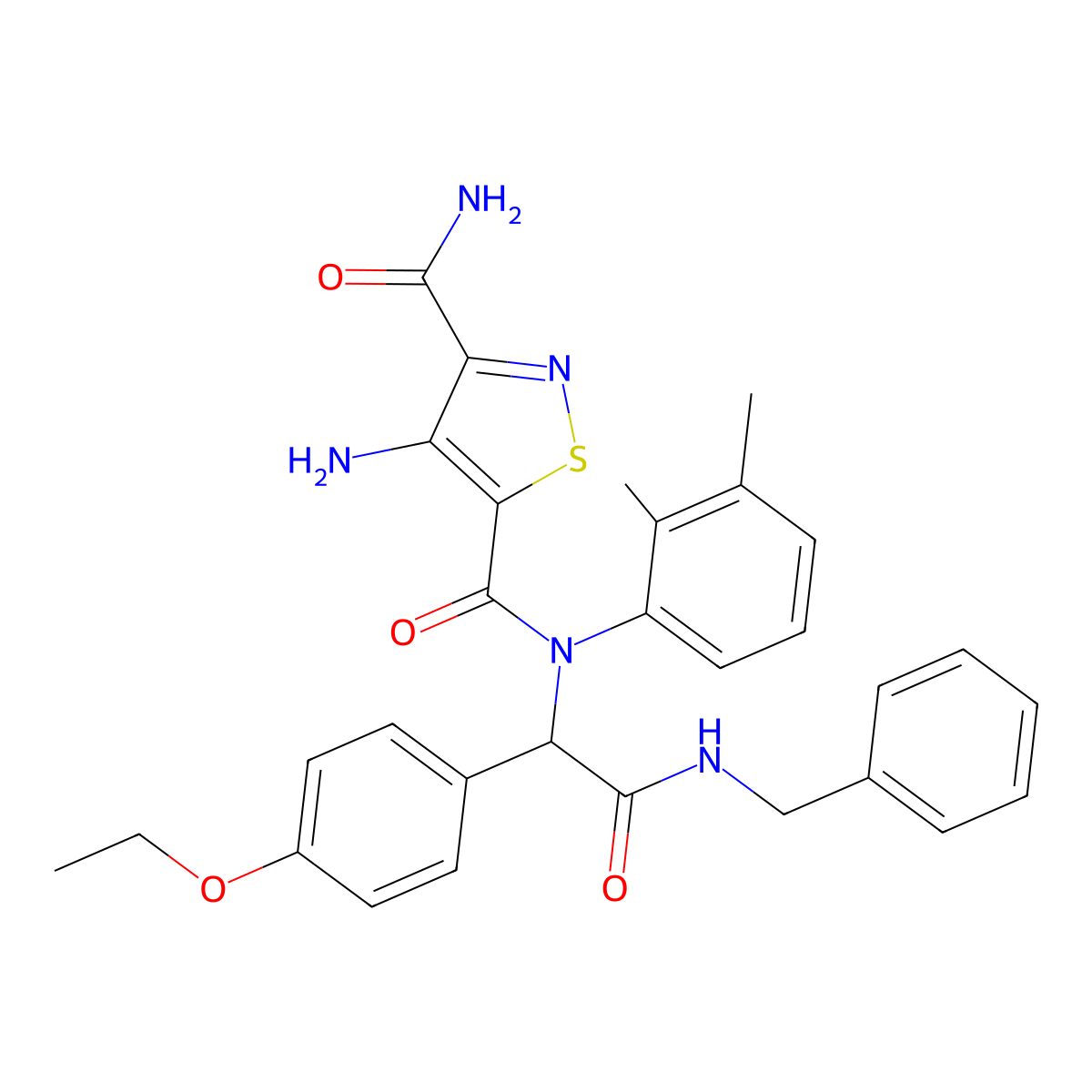 4-Amino-N5-(2,3-dimethylphenyl)-N5-[1-(4-ethoxyphenyl)-2-oxo-2-[(phenylmethyl)amino]ethyl]-3,5-isothiazoledicarboxamide molecular structure, CAS 1101199-17-0