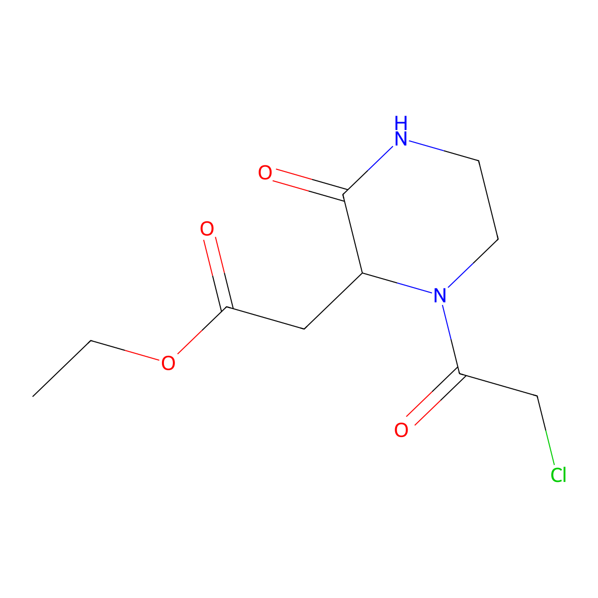 [1-(2-Chloro-acetyl)-3-oxo-piperazin-2-yl]-acetic acid ethyl ester molecular structure, CAS 1101199-66-9