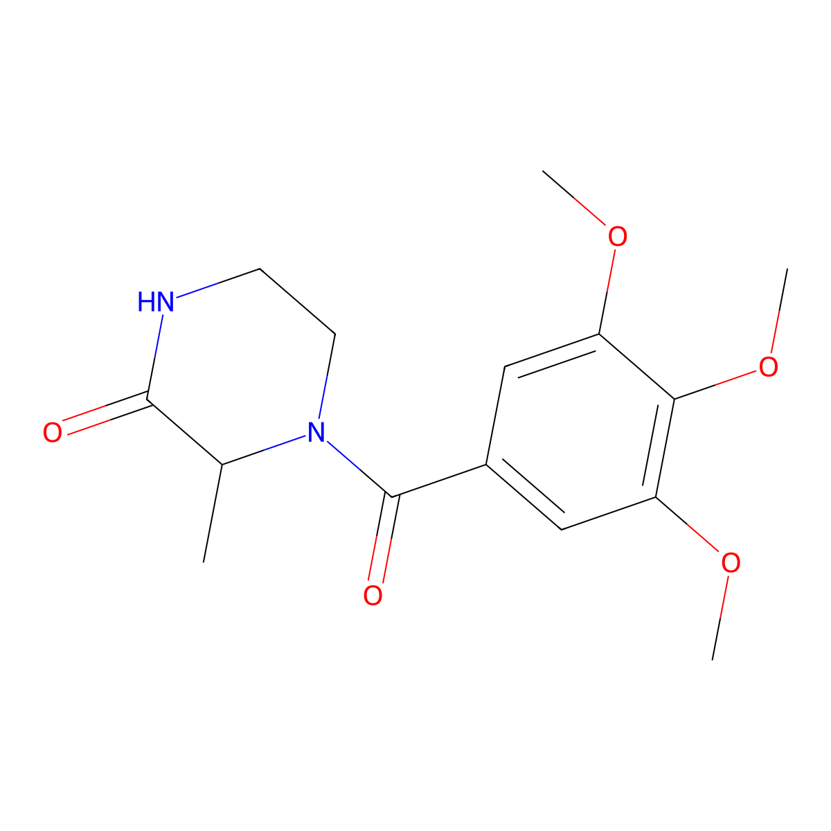 3-Methyl-4-(3,4,5-trimethoxybenzoyl)piperazin-2-one molecular structure, CAS 1101200-79-6