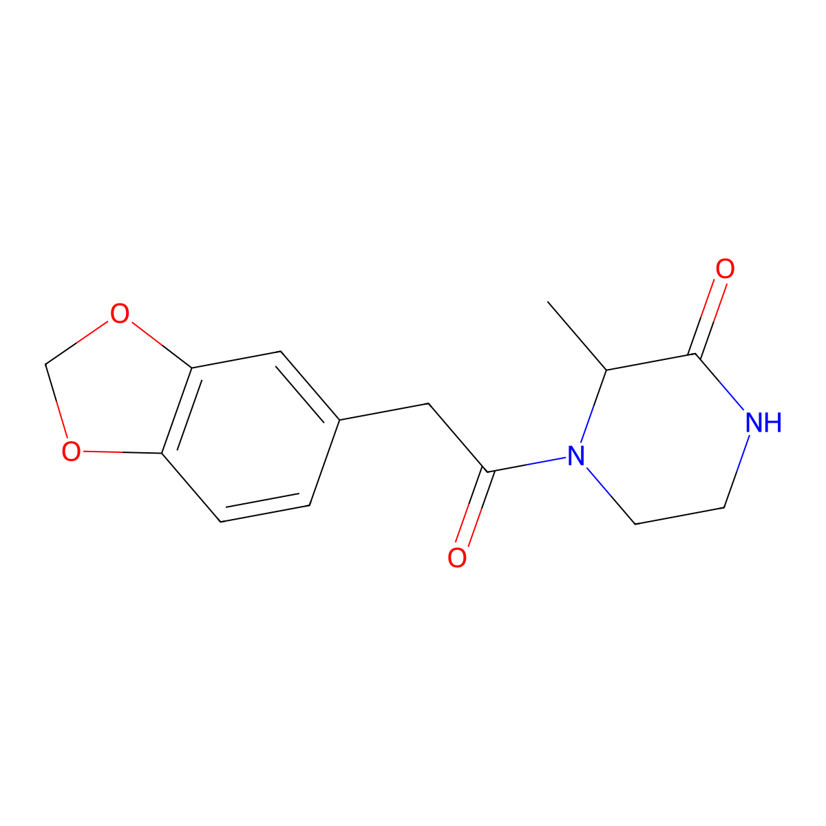 4-(2-(Benzo[d][1,3]dioxol-5-yl)acetyl)-3-methylpiperazin-2-one molecular structure, CAS 1101200-82-1