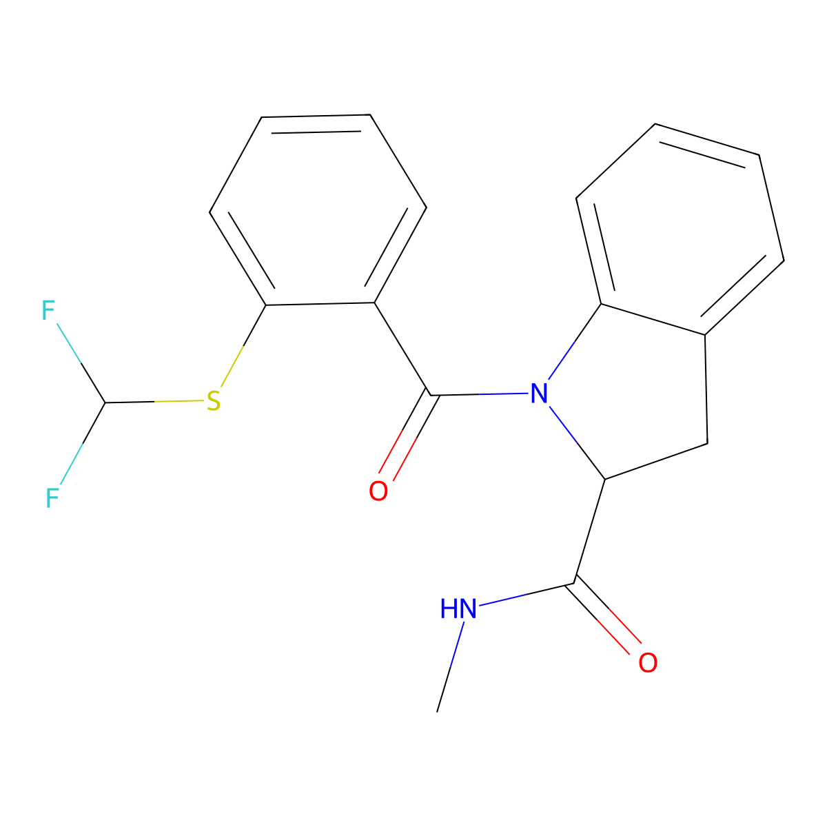 1-(2-((difluoromethyl)thio)benzoyl)-N-methylindoline-2-carboxamide molecular structure, CAS 1101203-77-3