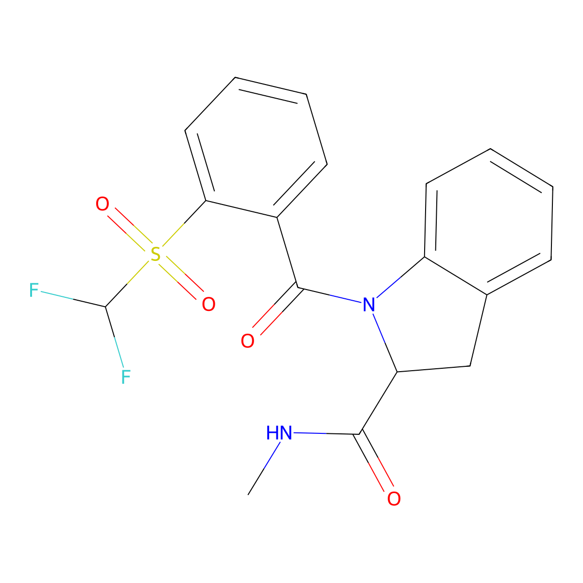 1-(2-((difluoromethyl)sulfonyl)benzoyl)-N-methylindoline-2-carboxamide molecular structure, CAS 1101203-78-4
