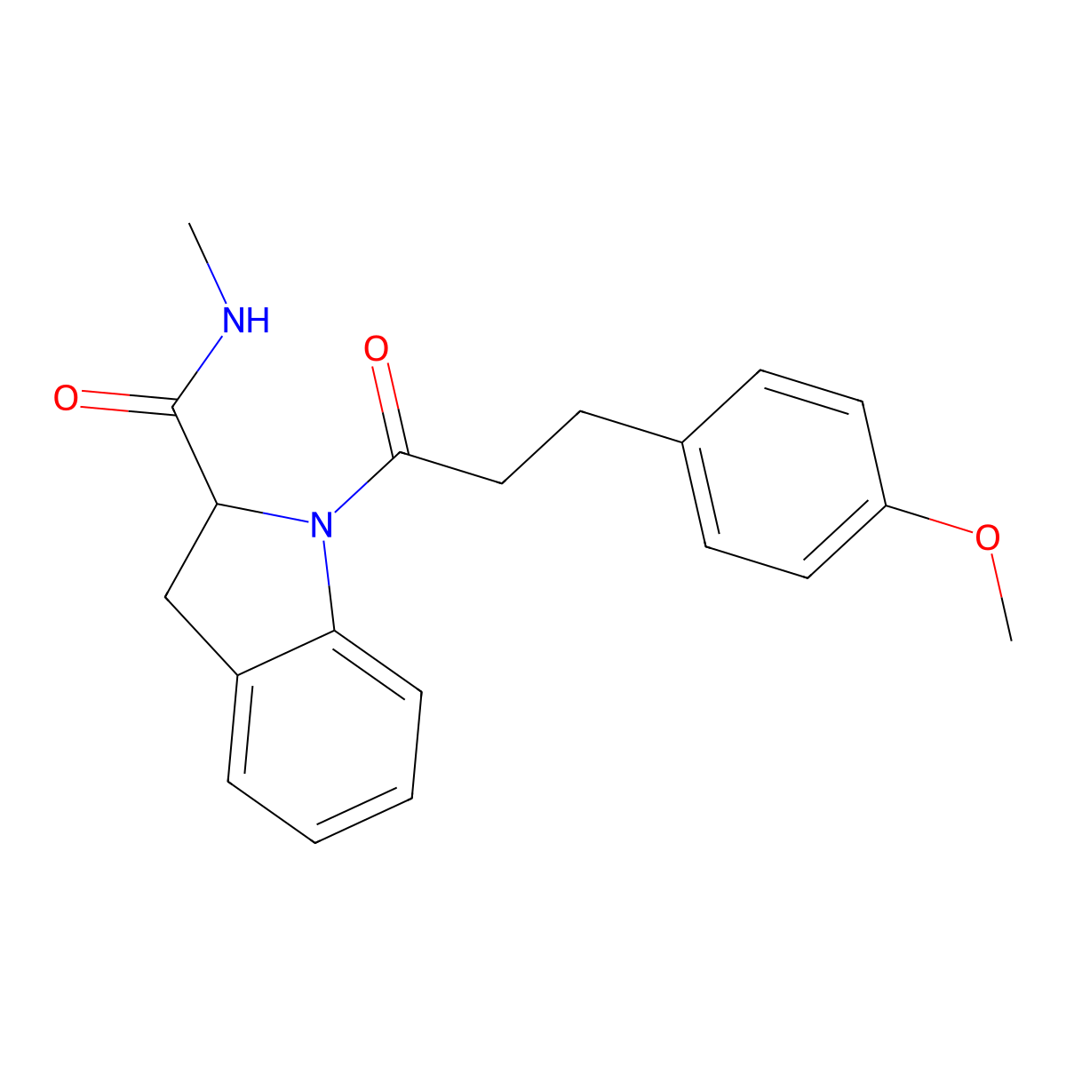1-(3-(4-methoxyphenyl)propanoyl)-N-methylindoline-2-carboxamide molecular structure, CAS 1101203-83-1