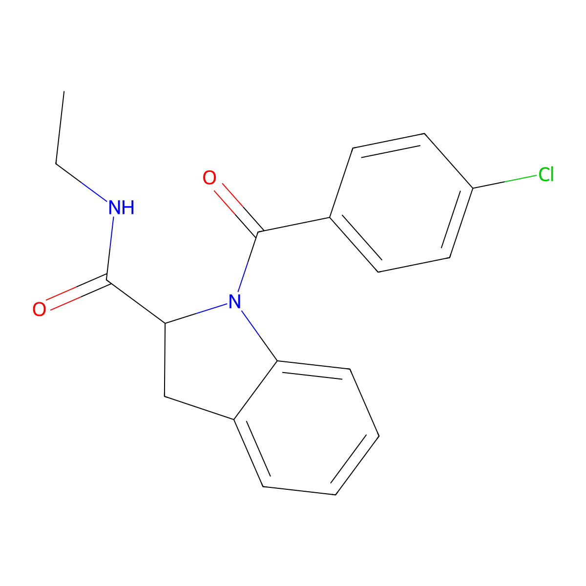 1-(4-chlorobenzoyl)-N-ethylindoline-2-carboxamide molecular structure, CAS 1101204-43-6