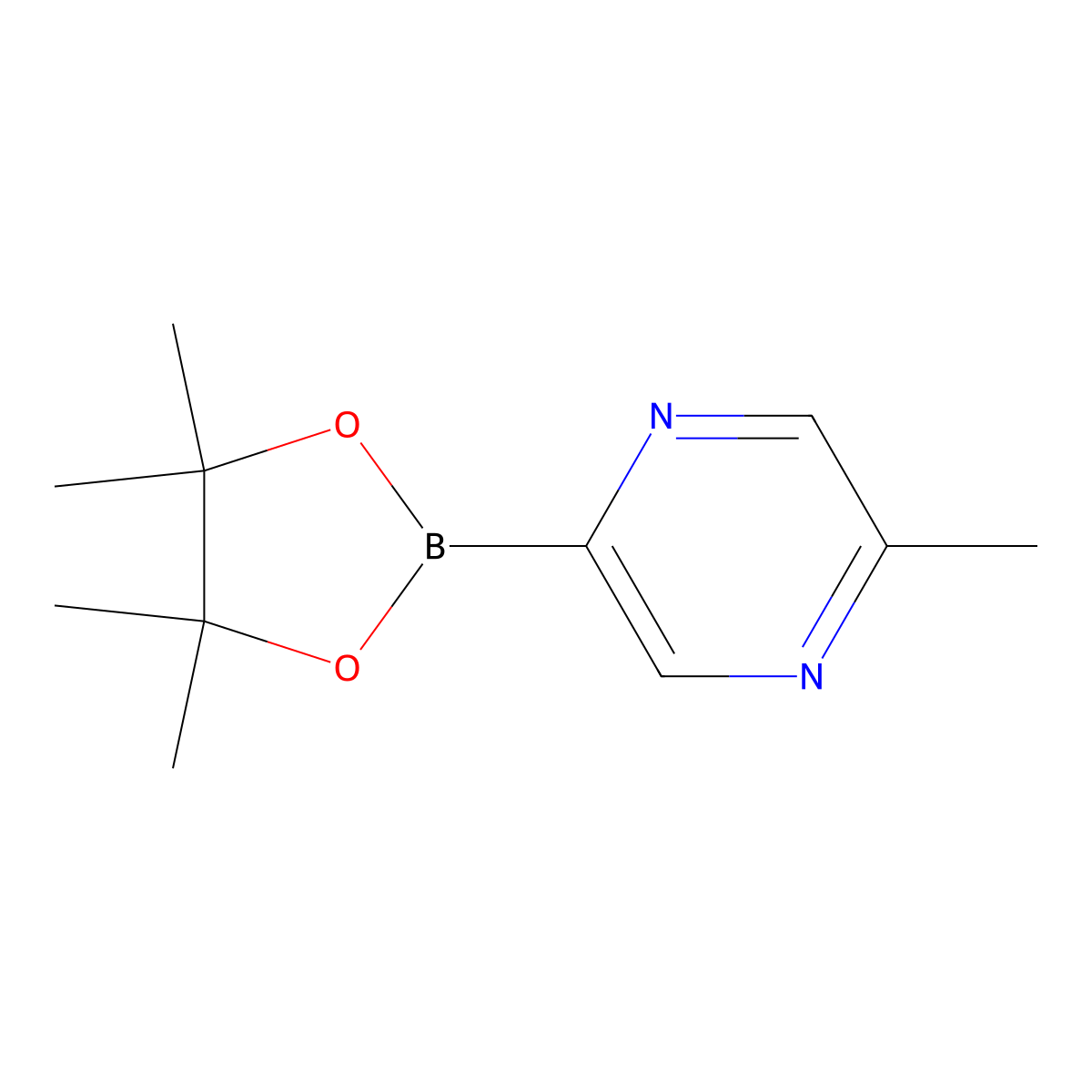 2-Methyl-5-(4,4,5,5-tetramethyl-1,3,2-dioxaborolan-2-yl)pyrazine molecular structure, CAS 1101205-24-6