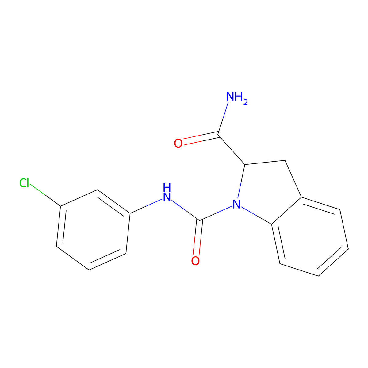 N1-(3-chlorophenyl)indoline-1,2-dicarboxamide molecular structure, CAS 1101205-89-3
