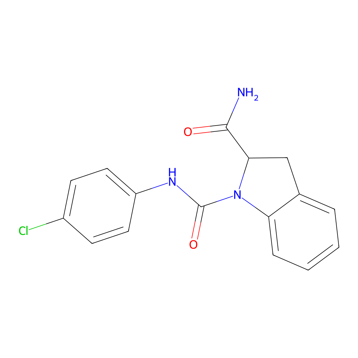 N1-(4-chlorophenyl)indoline-1,2-dicarboxamide molecular structure, CAS 1101205-90-6