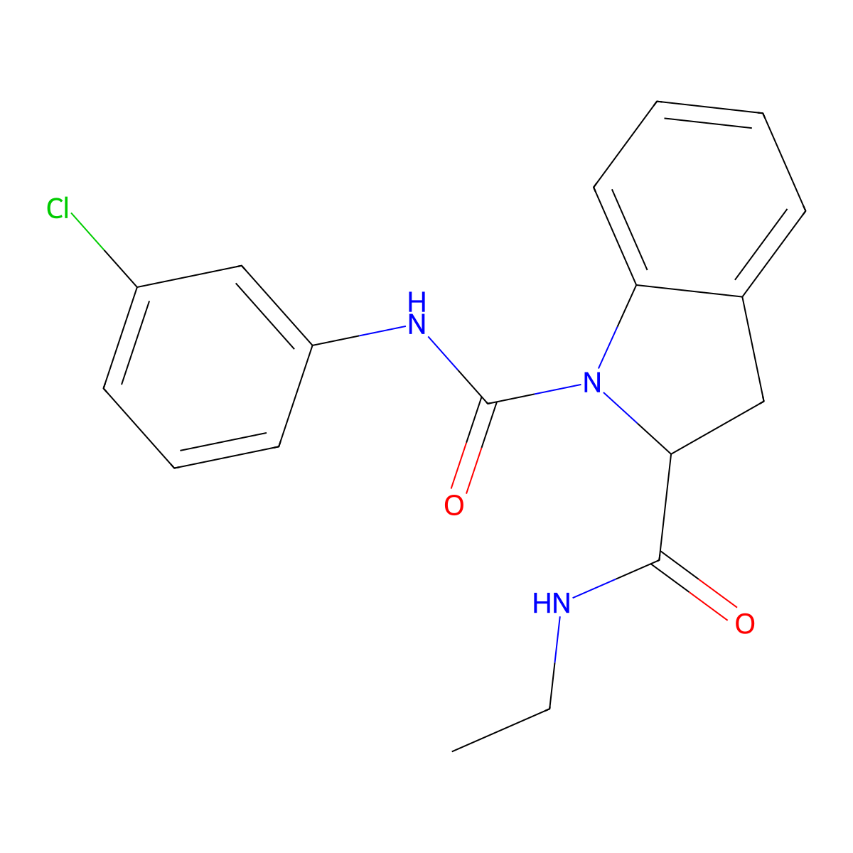 N1-(3-chlorophenyl)-N2-ethylindoline-1,2-dicarboxamide molecular structure, CAS 1101206-20-5