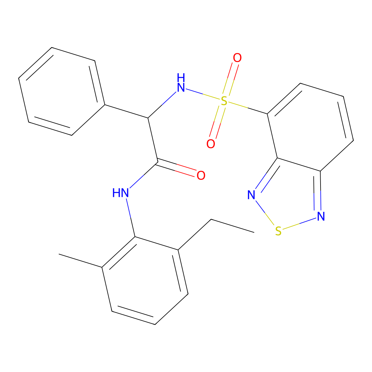 2-(Benzo[c][1,2,5]thiadiazole-4-sulfonamido)-N-(2-ethyl-6-methylphenyl)-2-phenylacetamide molecular structure, CAS 1101220-90-9