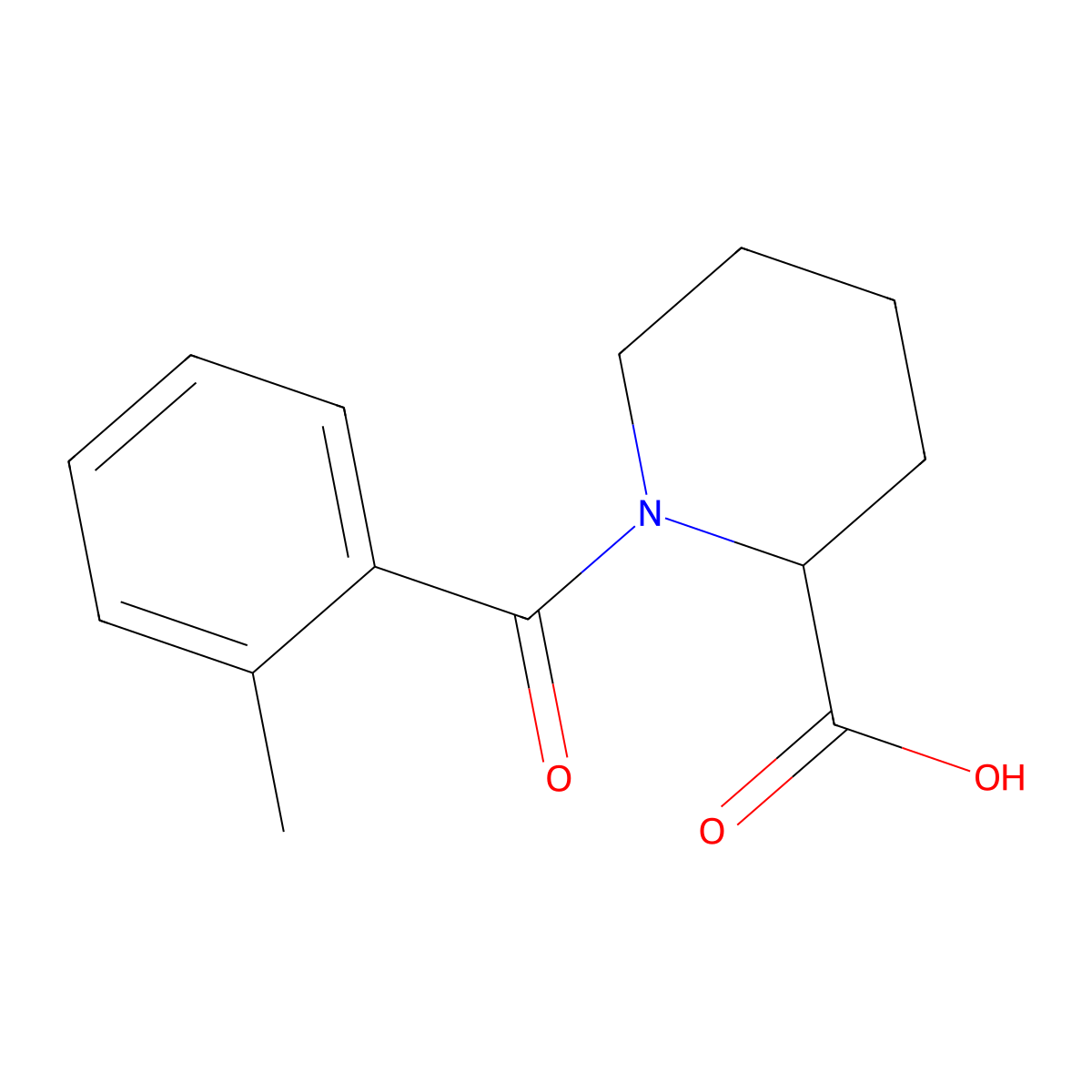 1-(2-Methylbenzoyl)piperidine-2-carboxylic acid molecular structure, CAS 1101227-14-8