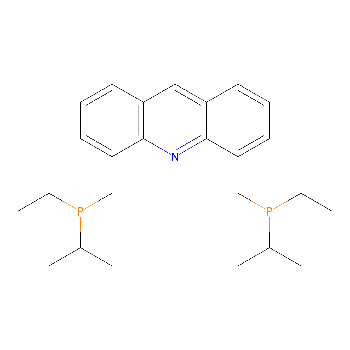4,5-Bis-(di-i-propylphosphinomethyl)acridine molecular structure, CAS 1101230-28-7