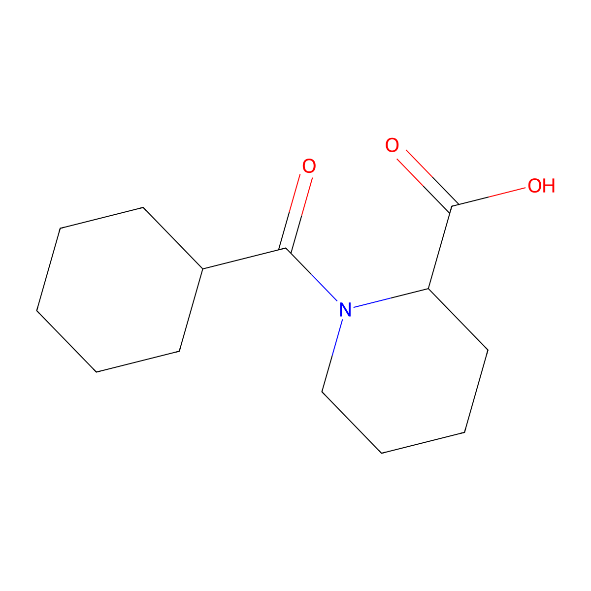 1-(Cyclohexylcarbonyl)piperidine-2-carboxylic acid molecular structure, CAS 1101232-71-6
