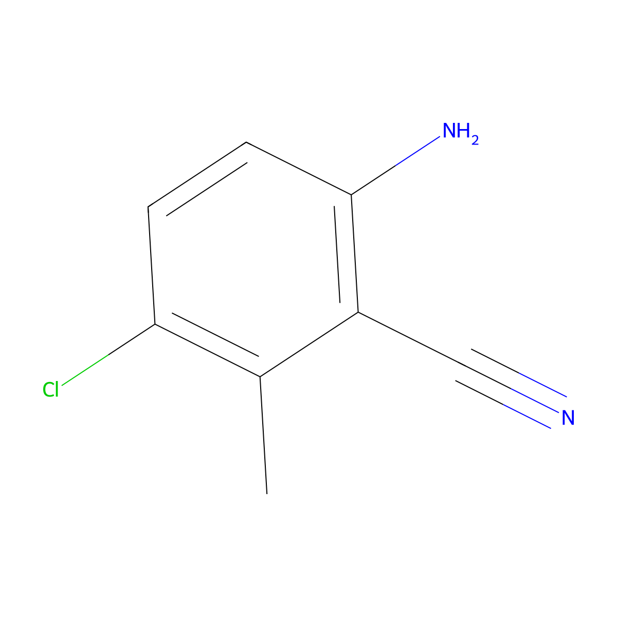 6-Amino-3-chloro-2-methylbenzonitrile molecular structure, CAS 110127-06-5