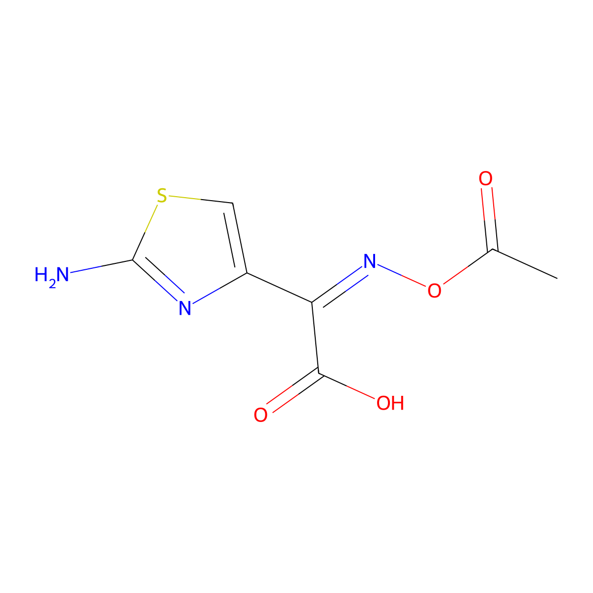 2-(2-Aminothiazole-4-yl)-2-acetoxyiminoacetic acid molecular structure, CAS 110130-88-6