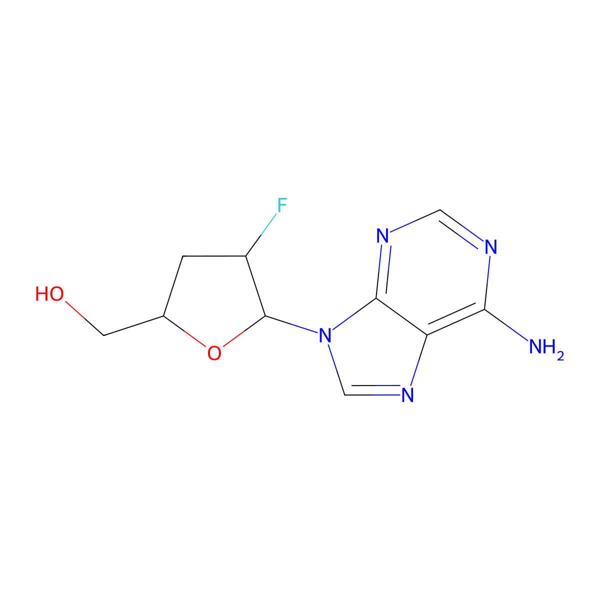 Lodenosine molecular structure, CAS 110143-10-7