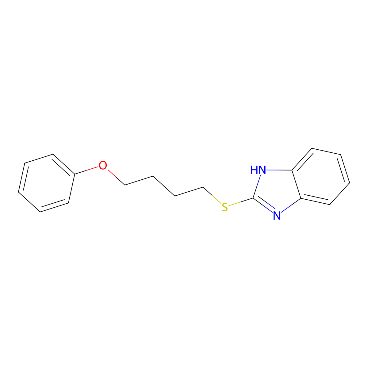 1H-1,3-Benzimidazole, 2-[(4-phenoxybutyl)thio]- molecular structure, CAS 110143-83-4