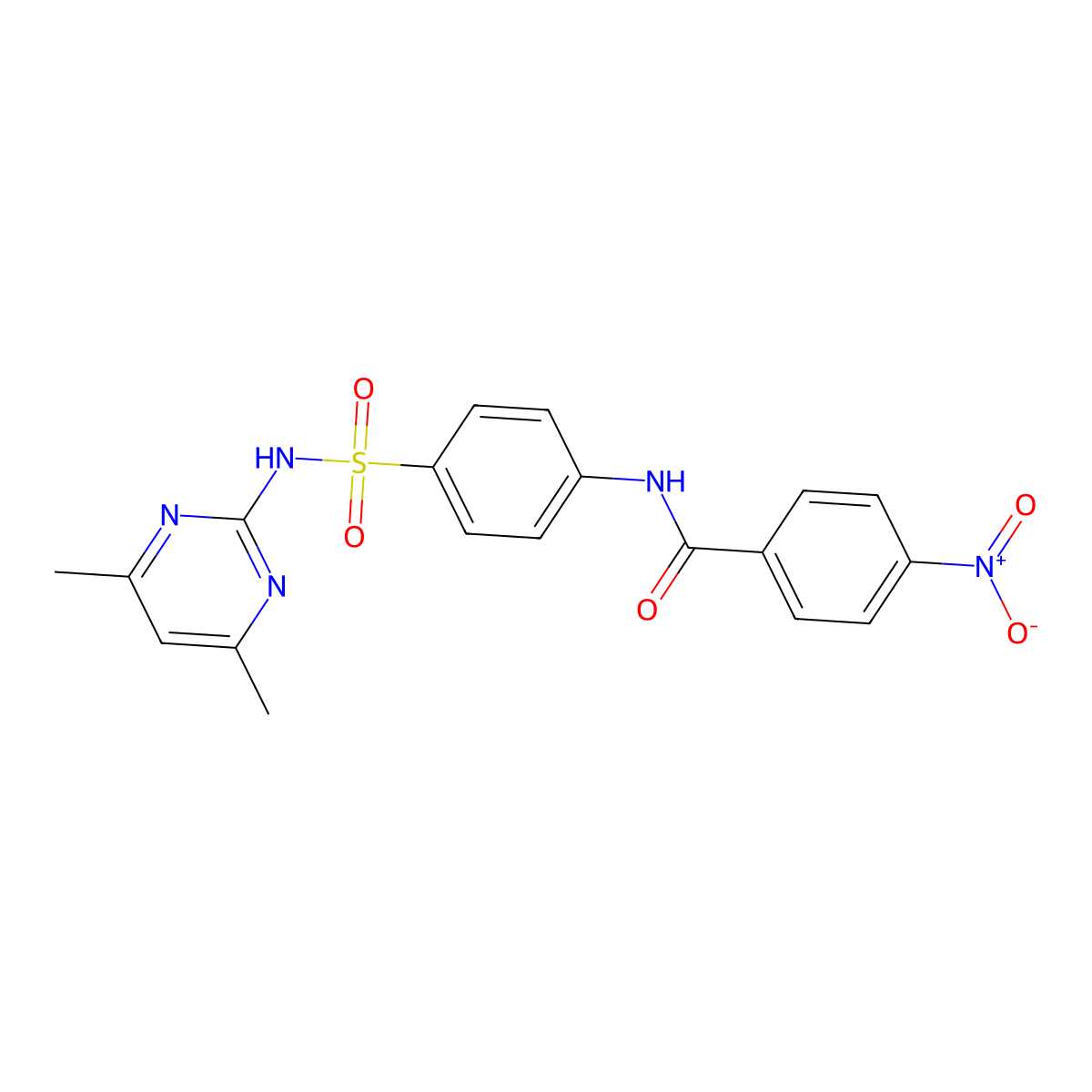 N-[4-[(4,6-dimethylpyrimidin-2-yl)sulfamoyl]phenyl]-4-nitrobenzamide molecular structure, CAS 110148-53-3