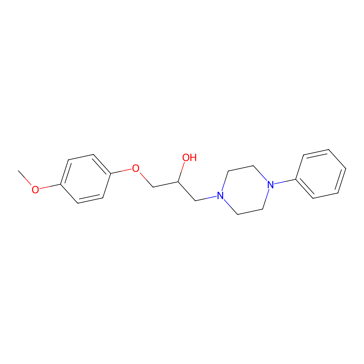 1-(4-Methoxyphenoxy)-3-(4-phenylpiperazin-1-yl)propan-2-ol molecular structure, CAS 110148-93-1