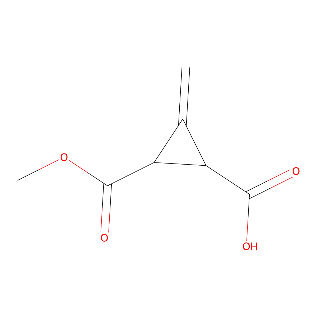 rac-(1R,2R)-2-(methoxycarbonyl)-3-methylidenecyclopropane-1-carboxylic acid molecular structure, CAS 1101485-16-8
