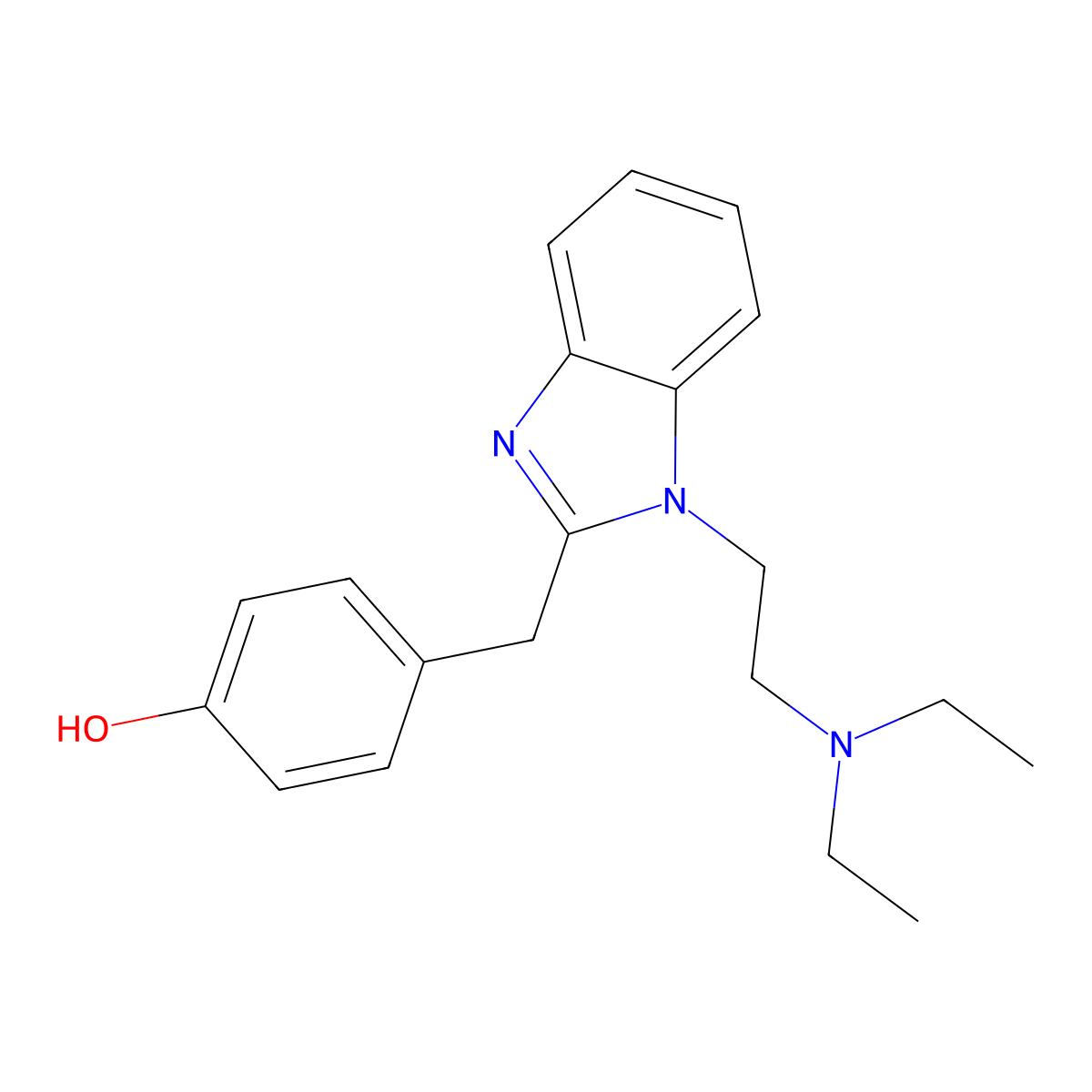 4-[[1-[2-(Diethylamino)ethyl]benzimidazol-2-yl]methyl]phenol molecular structure, CAS 110151-18-3