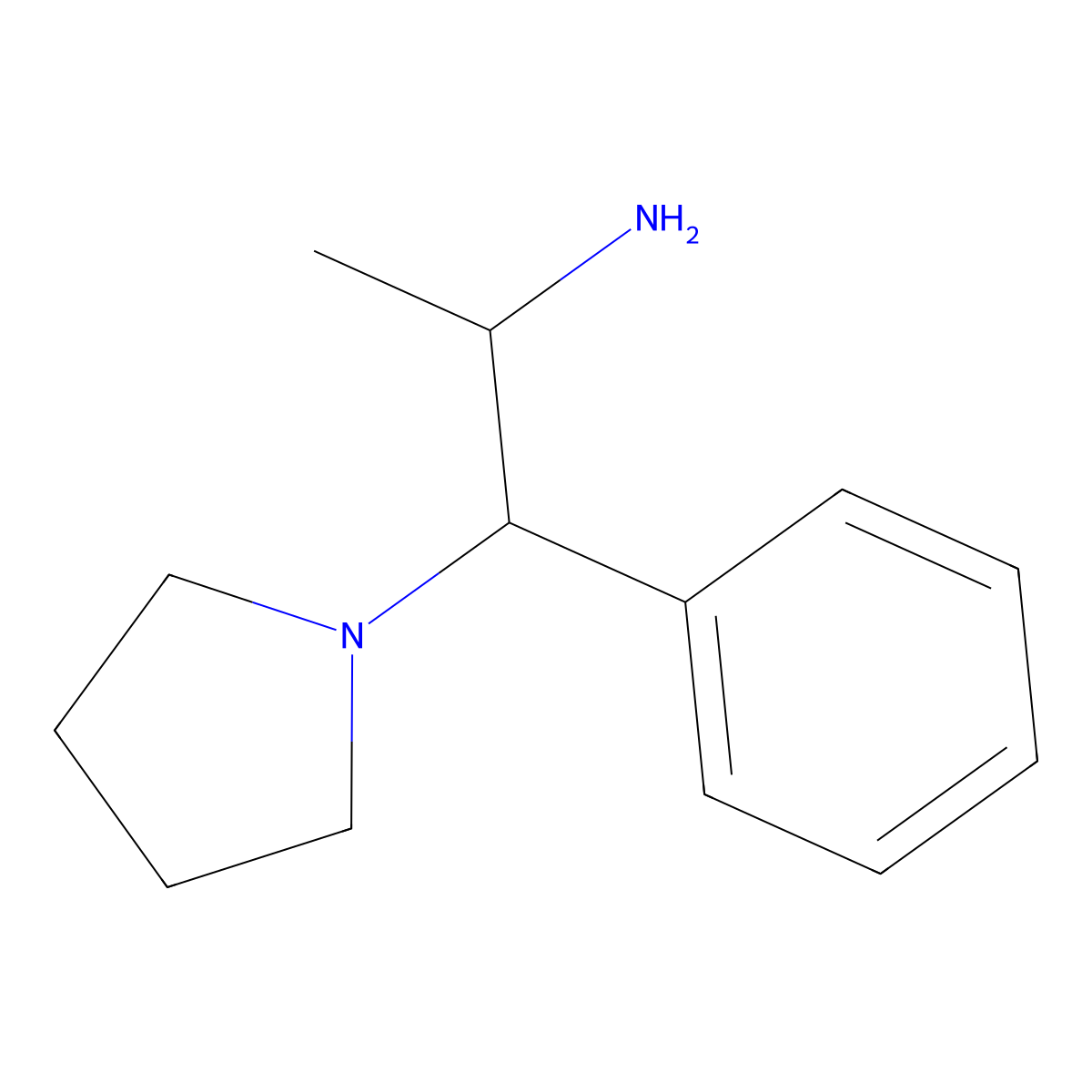 1-Phenyl-1-(pyrrolidin-1-yl)propan-2-amine molecular structure, CAS 110153-74-7