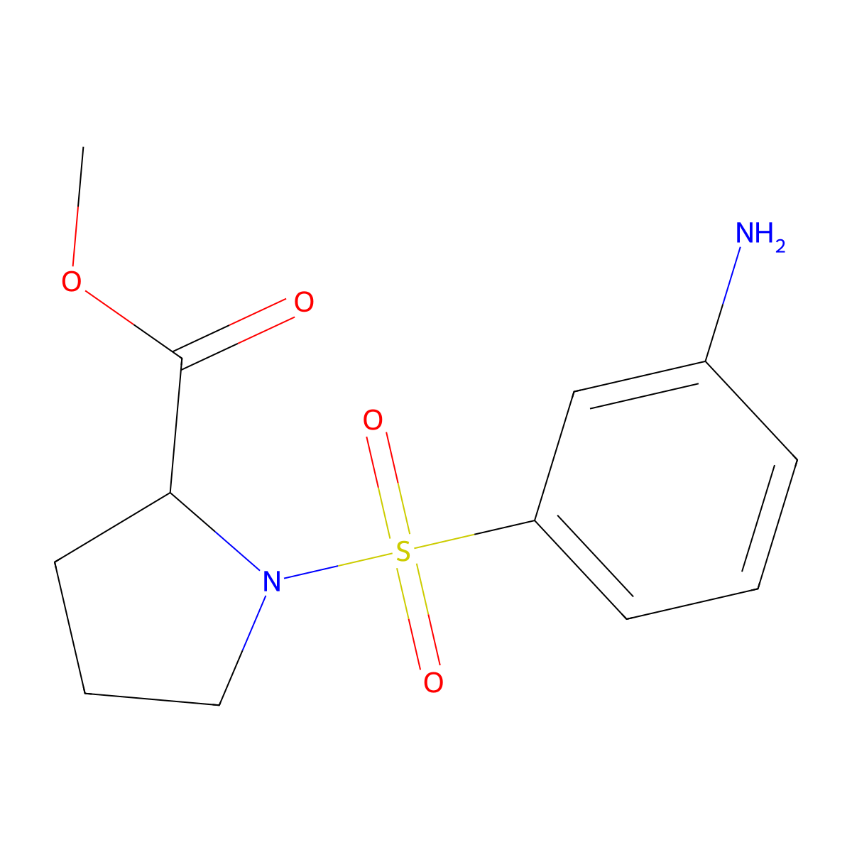 Methyl 1-[(3-aminophenyl)sulfonyl]prolinate molecular structure, CAS 1101623-12-4