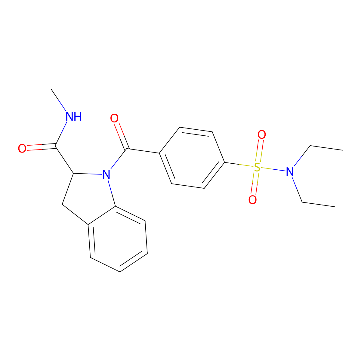 1-(4-(N,N-diethylsulfamoyl)benzoyl)-N-methylindoline-2-carboxamide molecular structure, CAS 1101639-93-3