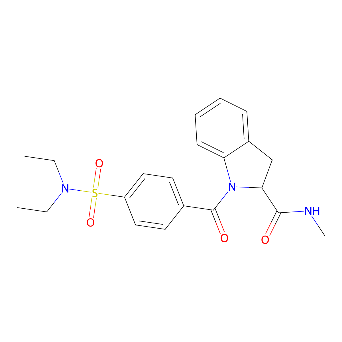 1-(4-(N,N-diethylsulfamoyl)benzoyl)-N-methylindoline-2-carboxamide molecular structure, CAS 1101639-93-3