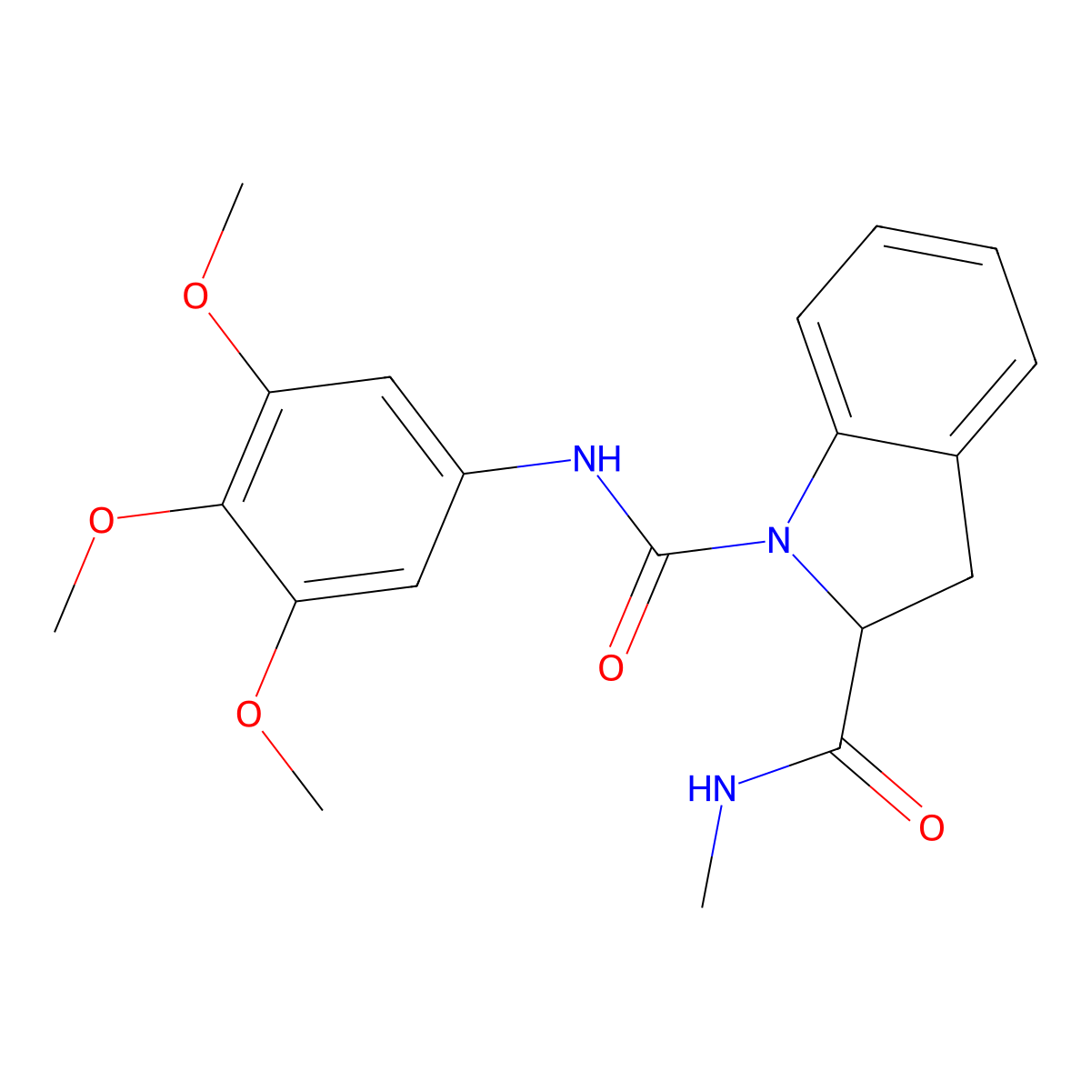 N2-methyl-N1-(3,4,5-trimethoxyphenyl)indoline-1,2-dicarboxamide molecular structure, CAS 1101640-87-2