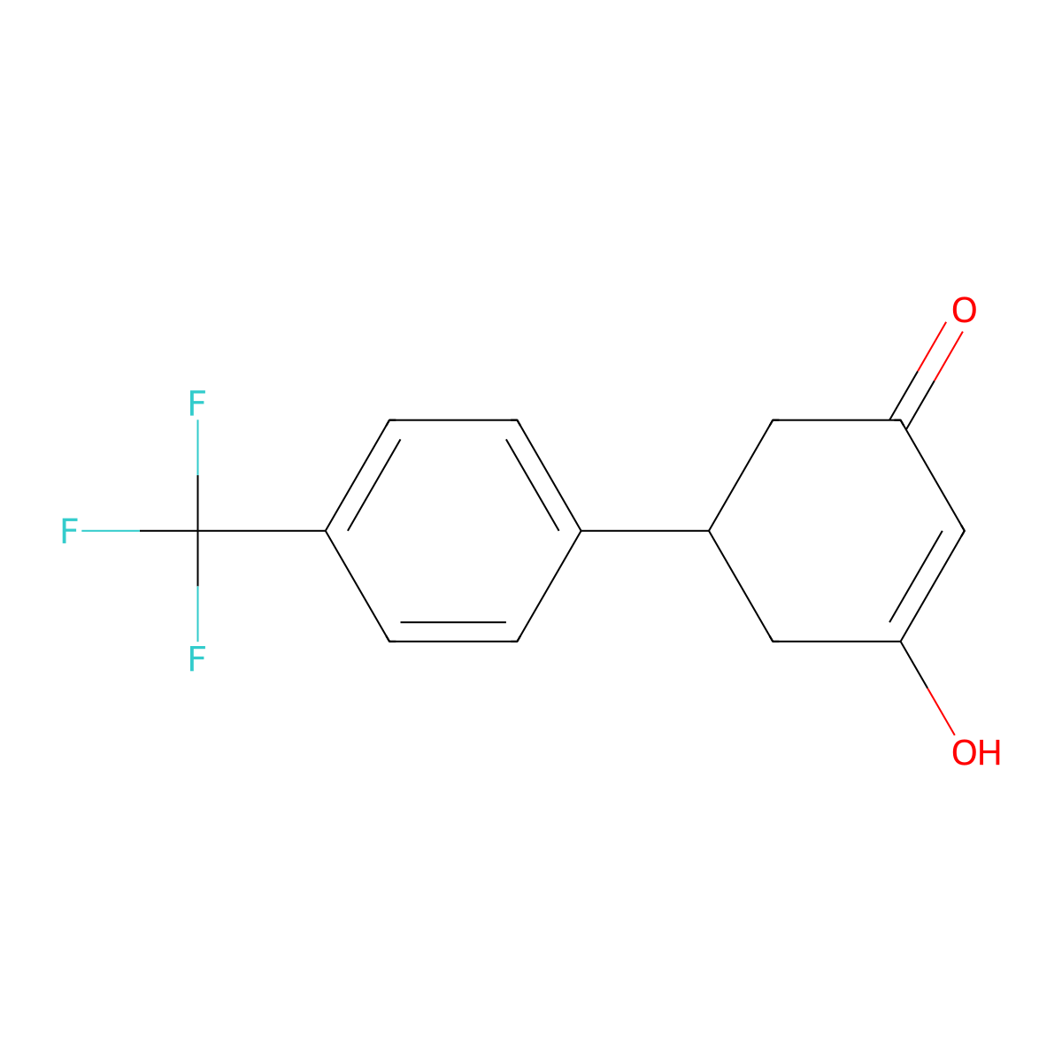 3-Hydroxy-5-[4-(trifluoromethyl)phenyl]cyclohex-2-en-1-one molecular structure, CAS 110165-98-5