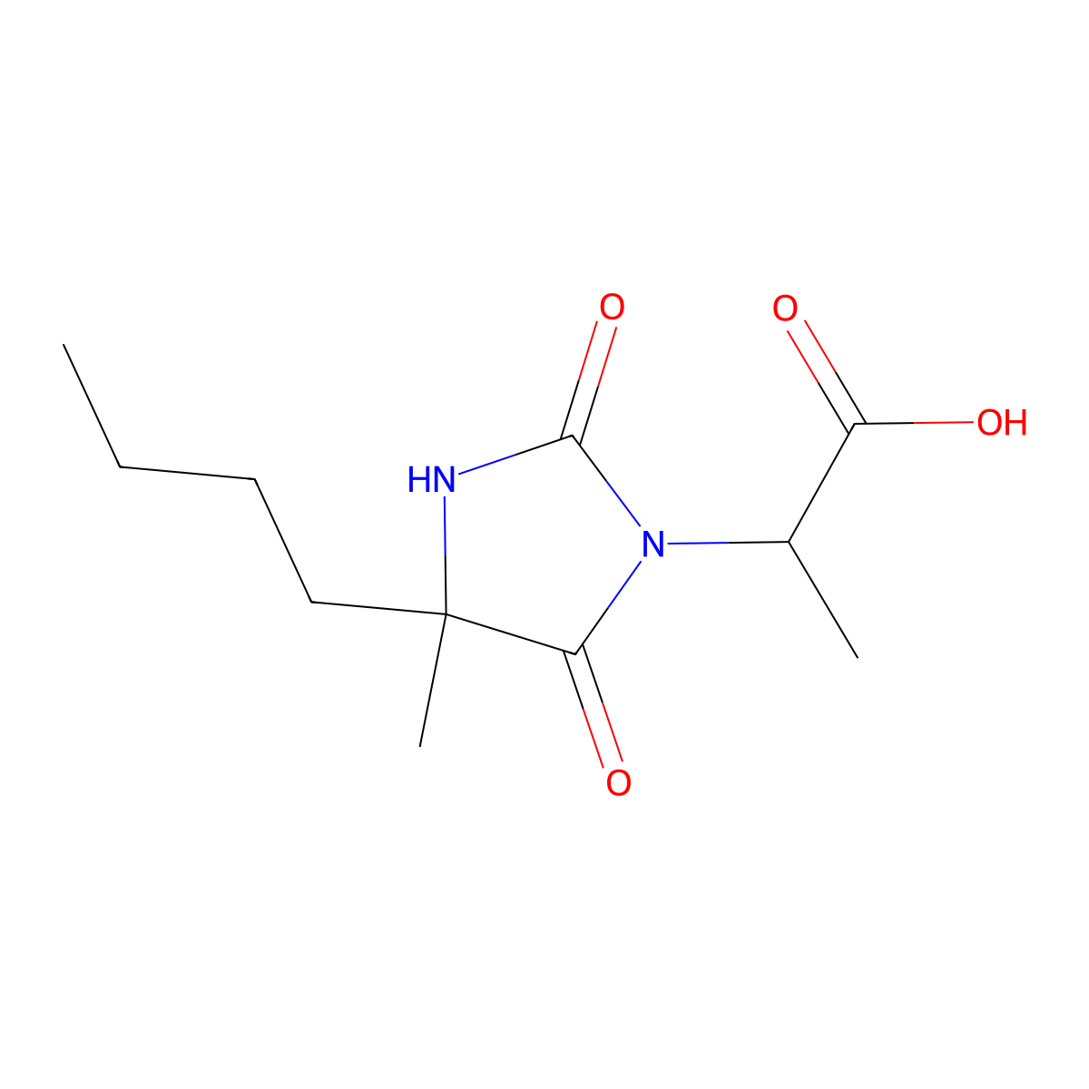 2-(4-Butyl-4-methyl-2,5-dioxoimidazolidin-1-yl)propanoic acid molecular structure, CAS 1101743-53-6