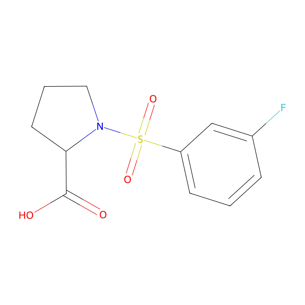 ((3-Fluorophenyl)sulfonyl)proline molecular structure, CAS 1101743-81-0