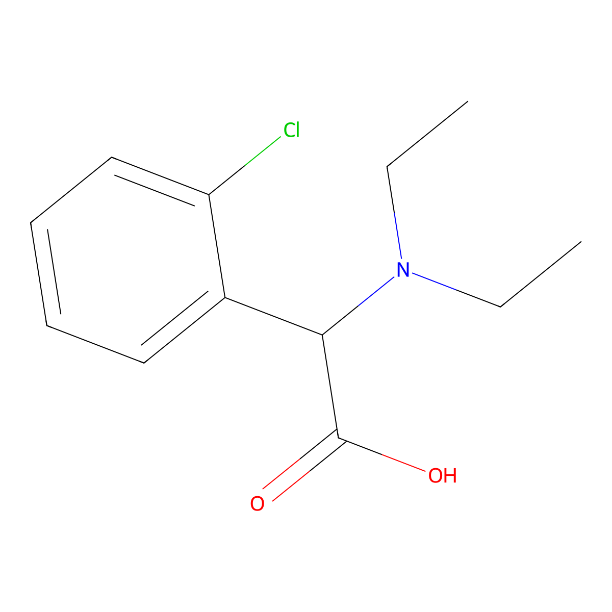 (2-Chlorophenyl)(diethylamino)acetic acid molecular structure, CAS 1101768-16-4