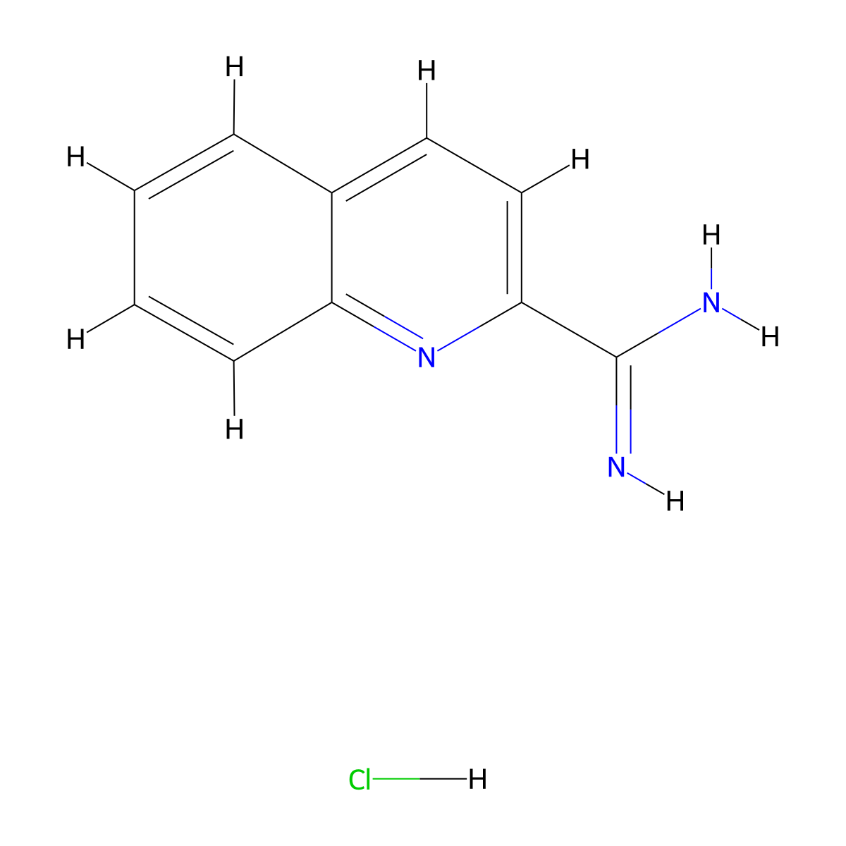 Quinoline-2-carboximidamide hydrochloride molecular structure, CAS 110177-05-4