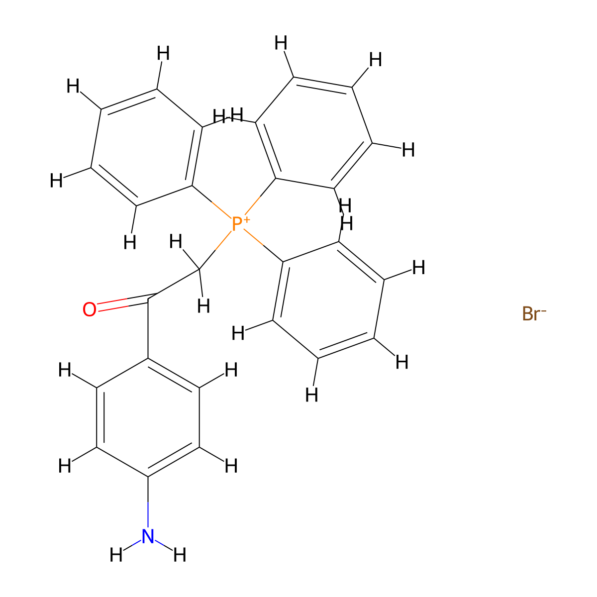 [2-(4-Amino-phenyl)-2-oxo-ethyl]-triphenyl-phosphonium bromide molecular structure, CAS 1101778-71-5