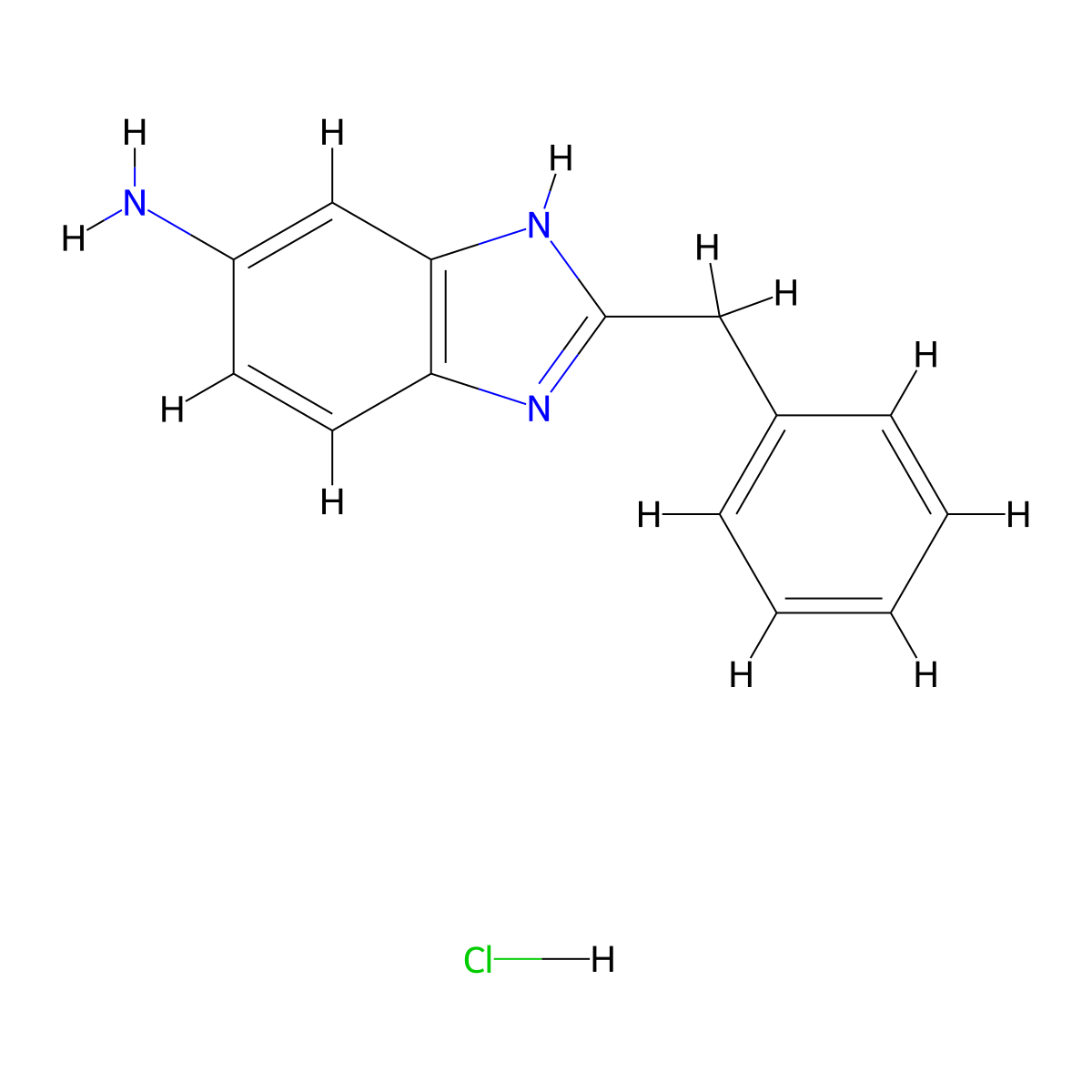 2-Benzyl-1H-benzoimidazol-5-ylamine hydrochloride molecular structure, CAS 110178-73-9