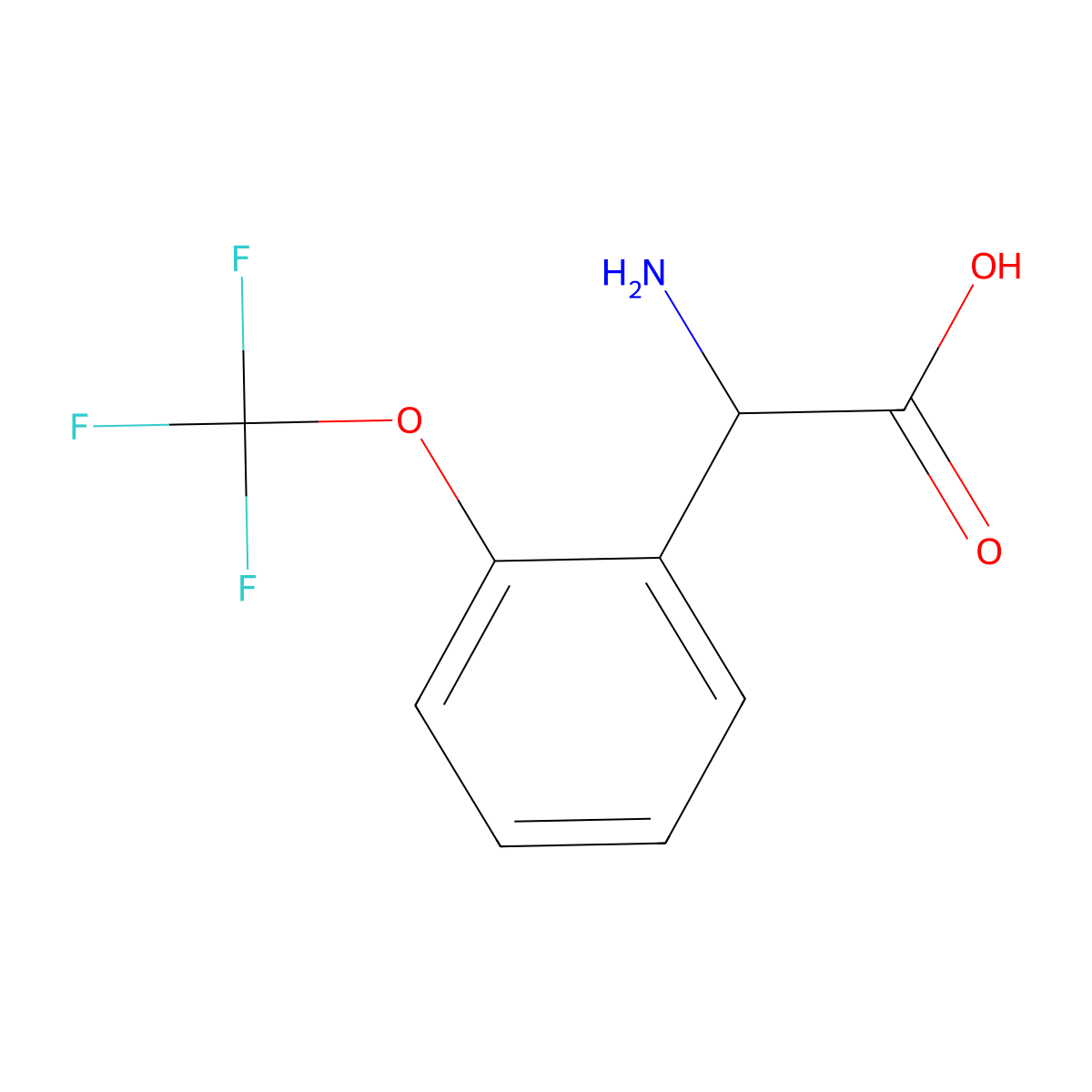 2-Amino-2-(2-(trifluoromethoxy)phenyl)acetic acid molecular structure, CAS 1101781-50-3