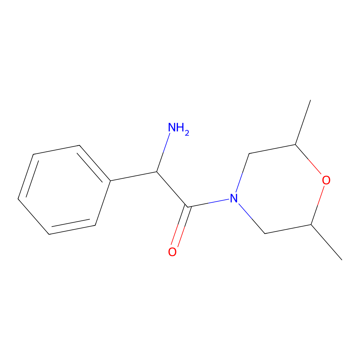 2-Amino-1-(2,6-dimethylmorpholin-4-yl)-2-phenylethan-1-one molecular structure, CAS 1101782-86-8