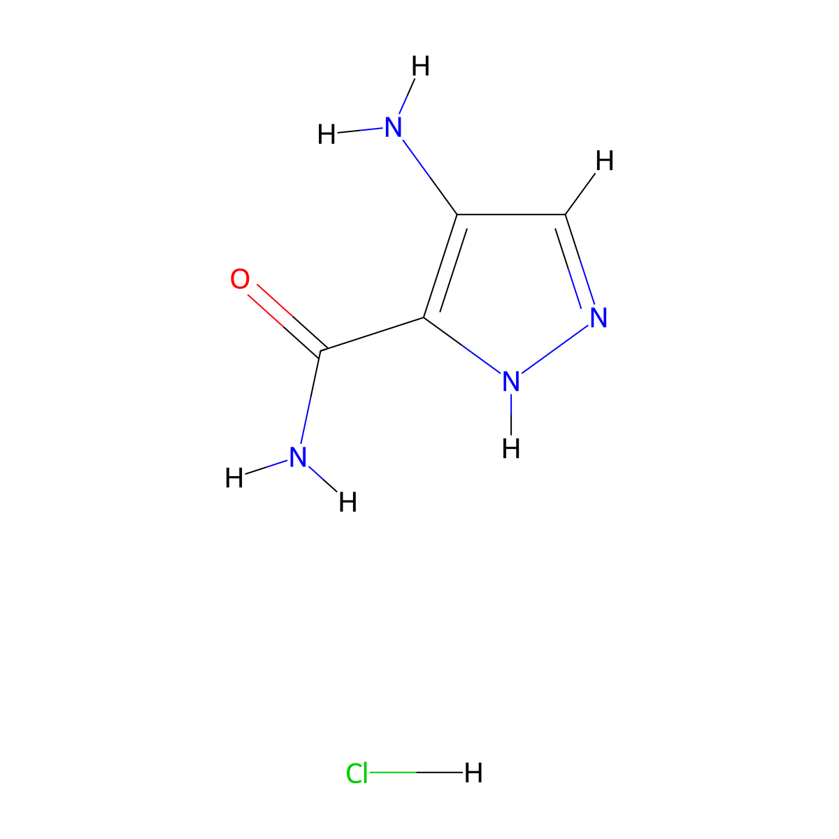 4-Amino-1H-pyrazole-5-carboxamide hydrochloride molecular structure, CAS 1101785-22-1