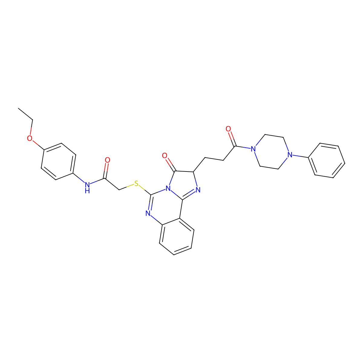 N-(4-ethoxyphenyl)-2-({3-oxo-2-[3-oxo-3-(4-phenylpiperazin-1-yl)propyl]-2H,3H-imidazo[1,2-c]quinazolin-5-yl}sulfanyl)acetamide molecular structure, CAS 1101788-90-2
