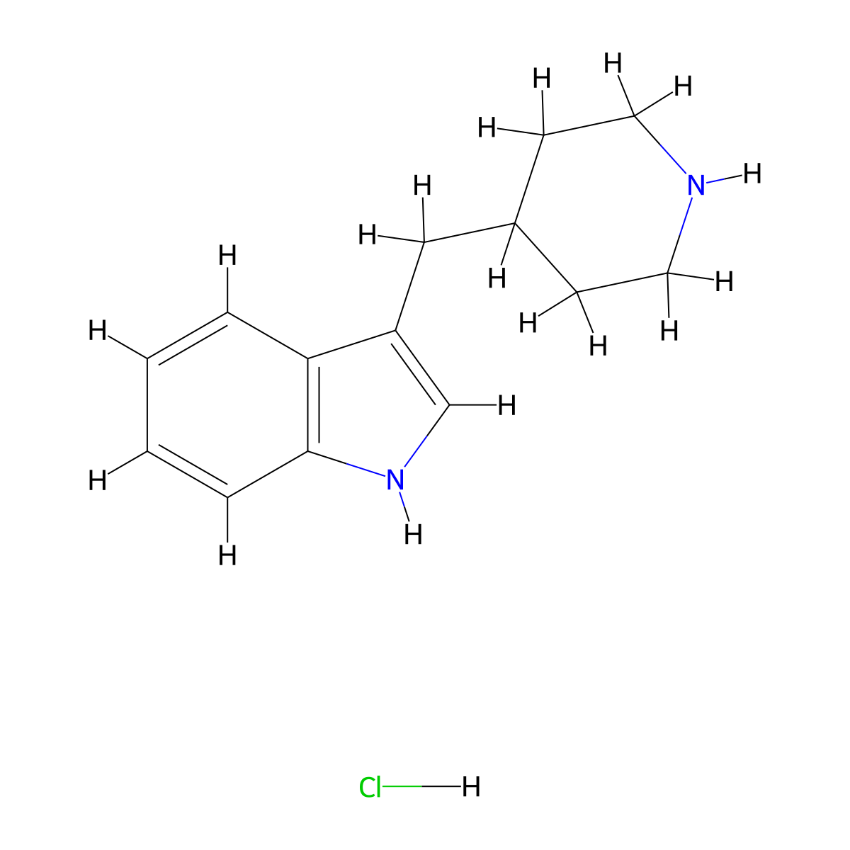 3-(Piperidin-4-ylmethyl)-1H-indole hydrochloride molecular structure, CAS 110179-78-7