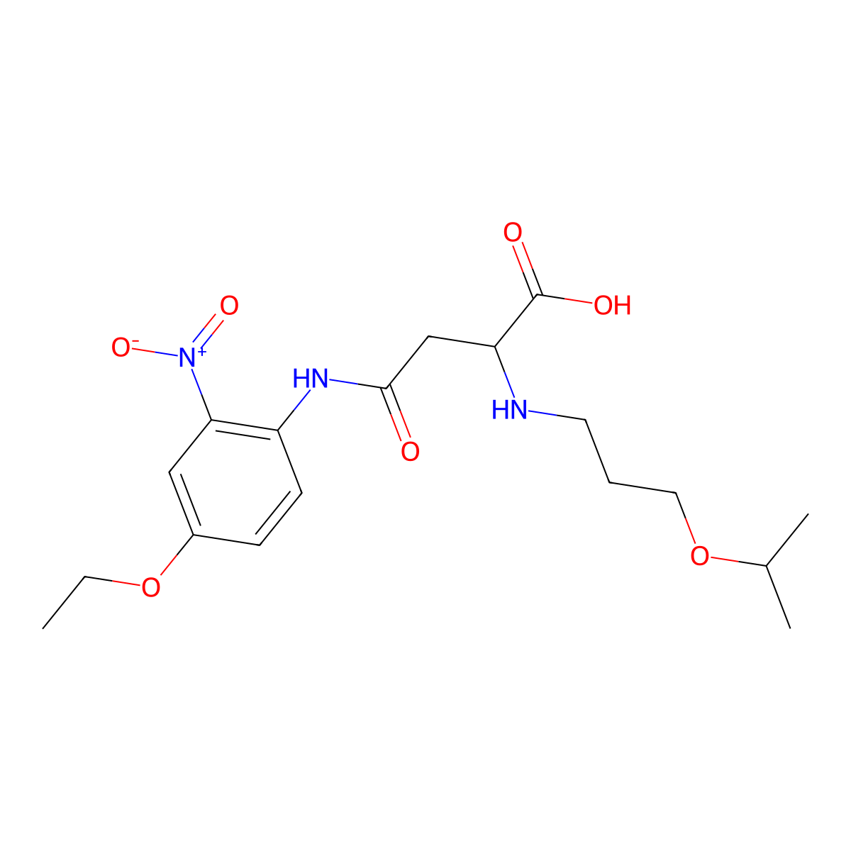 4-((4-Ethoxy-2-nitrophenyl)amino)-2-((3-isopropoxypropyl)amino)-4-oxobutanoic acid molecular structure, CAS 1101794-68-6
