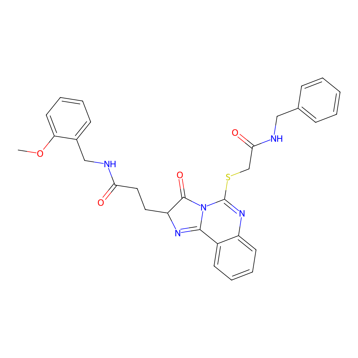 3-(5-{[(benzylcarbamoyl)methyl]sulfanyl}-3-oxo-2H,3H-imidazo[1,2-c]quinazolin-2-yl)-N-[(2-methoxyphenyl)methyl]propanamide molecular structure, CAS 1101804-95-8