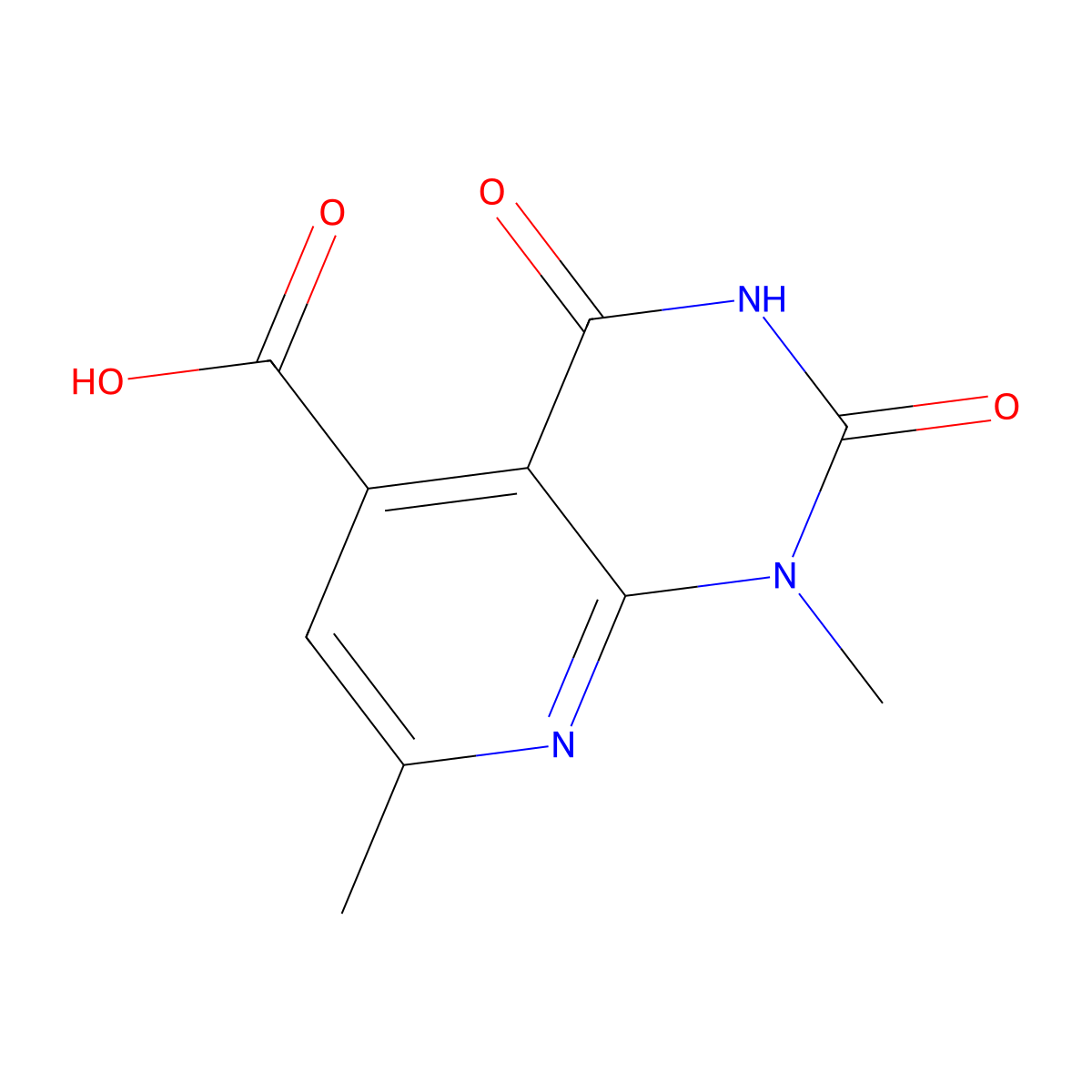 1,7-Dimethyl-2,4-dioxo-1,2,3,4-tetrahydropyrido[2,3-d]pyrimidine-5-carboxylic acid molecular structure, CAS 110181-69-6