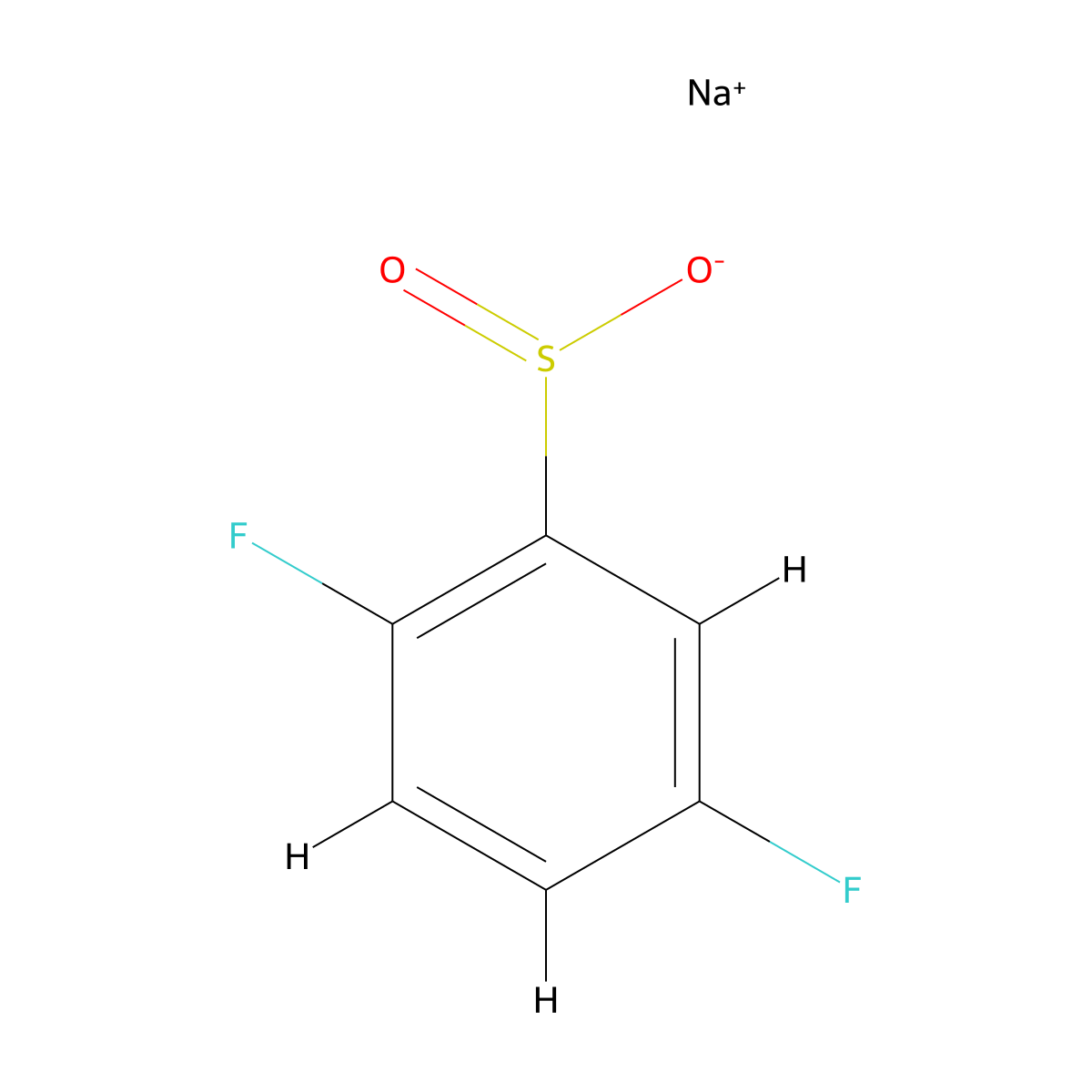 2,5-Difluorobenzenesulfinic acid sodium salt molecular structure, CAS 1101821-02-6